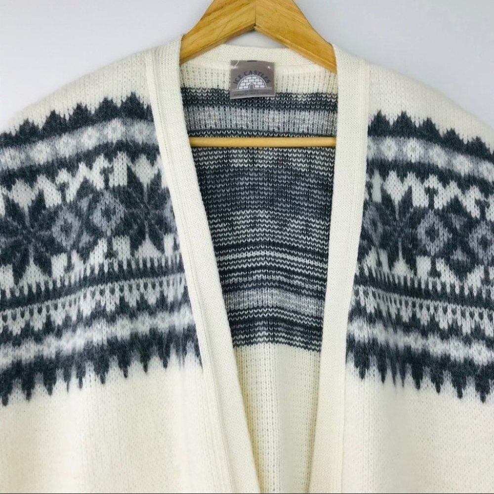Ice Castles Drops Design  cap sleeve white cardigan size M - Picture 6 of 14